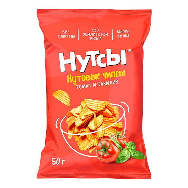 Чипсы нутовые томат и базилик, 50 г.